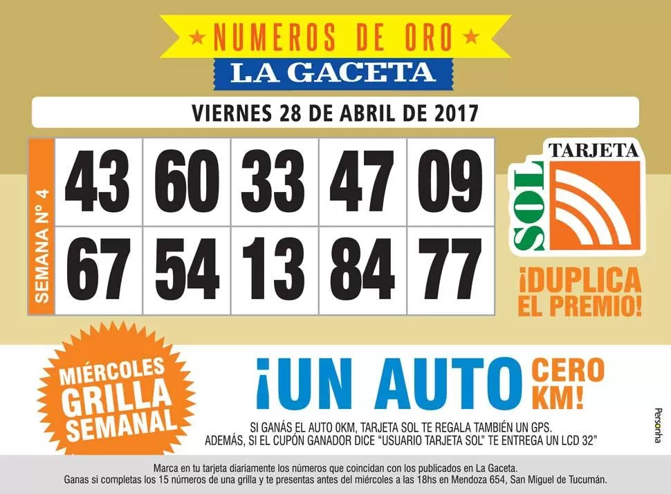 Los Números de Oro de LA GACETA