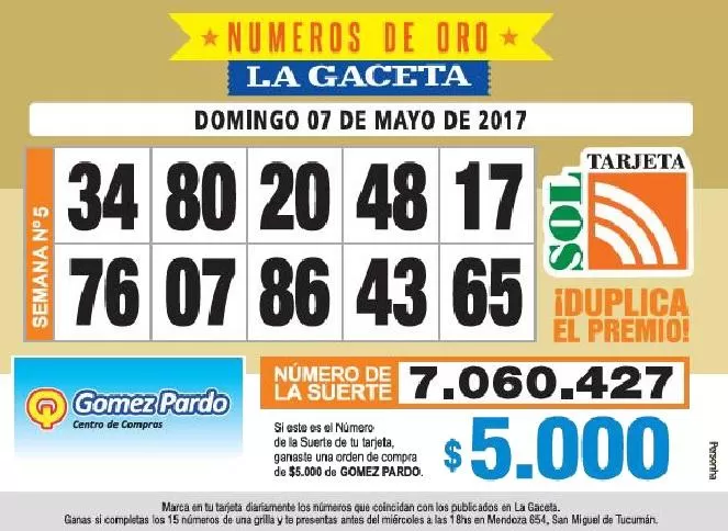 Los Números de Oro de LA GACETA