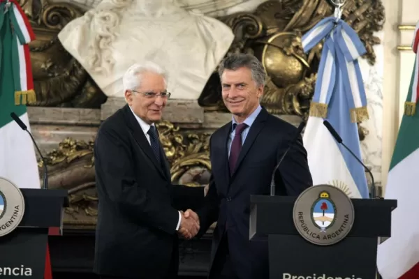Italia reitera su apoyo al gobierno de Macri