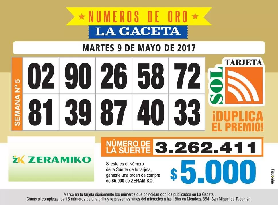 Los Números de Oro de LA GACETA