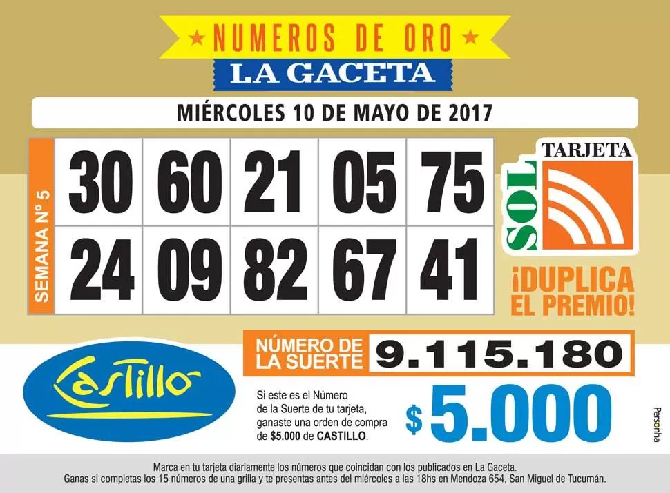 Los Números de Oro de LA GACETA