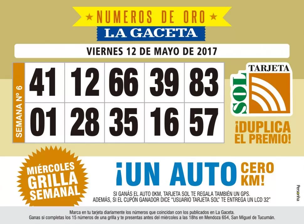 Los Números de Oro de LA GACETA