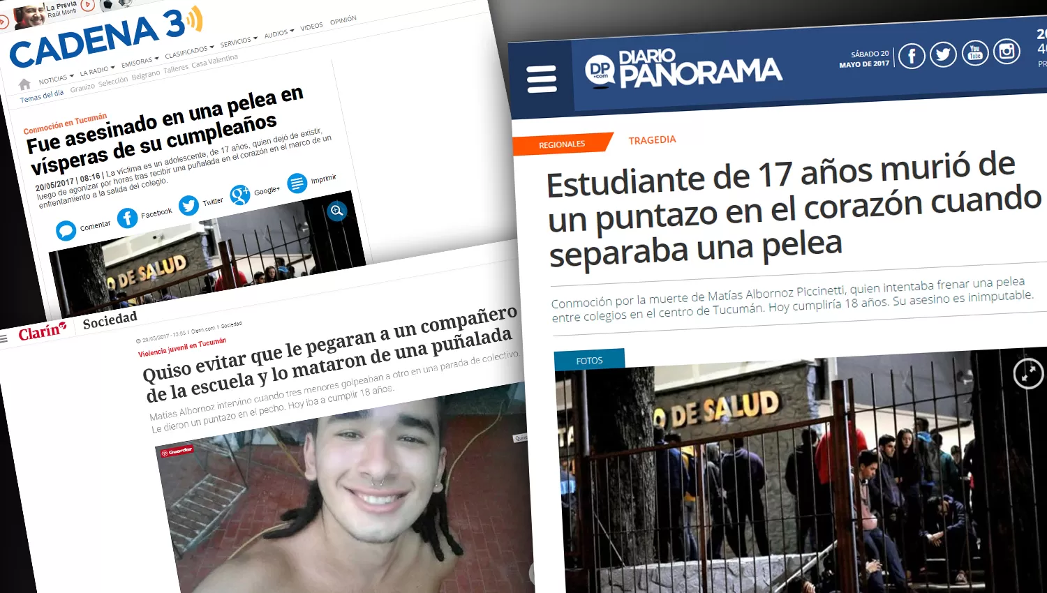 La muerte del estudiante del Gymnasium llegó a los medios nacionales