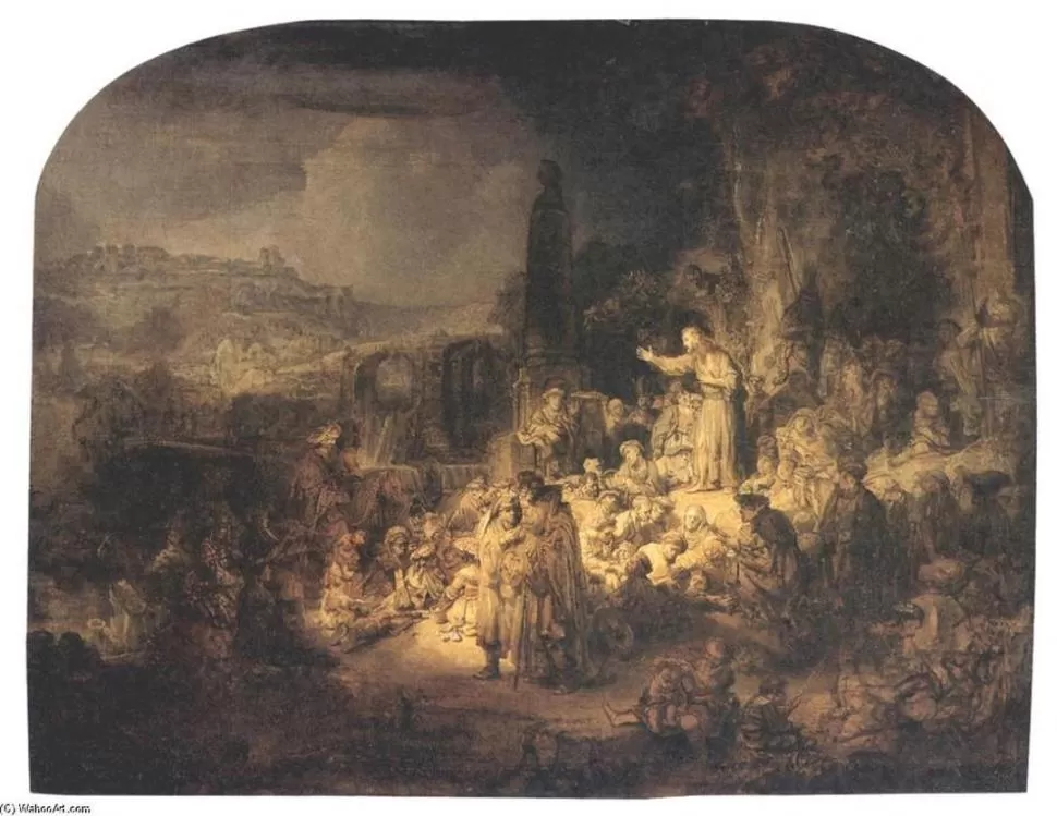 UNIVERSOS CONFLUYENTES. Todorov subraya que lo sagrado se mezcla con lo profano en la obra de Rembrandt. Rembrandt Van Rijn -  La predicación de san Juan Bautista
