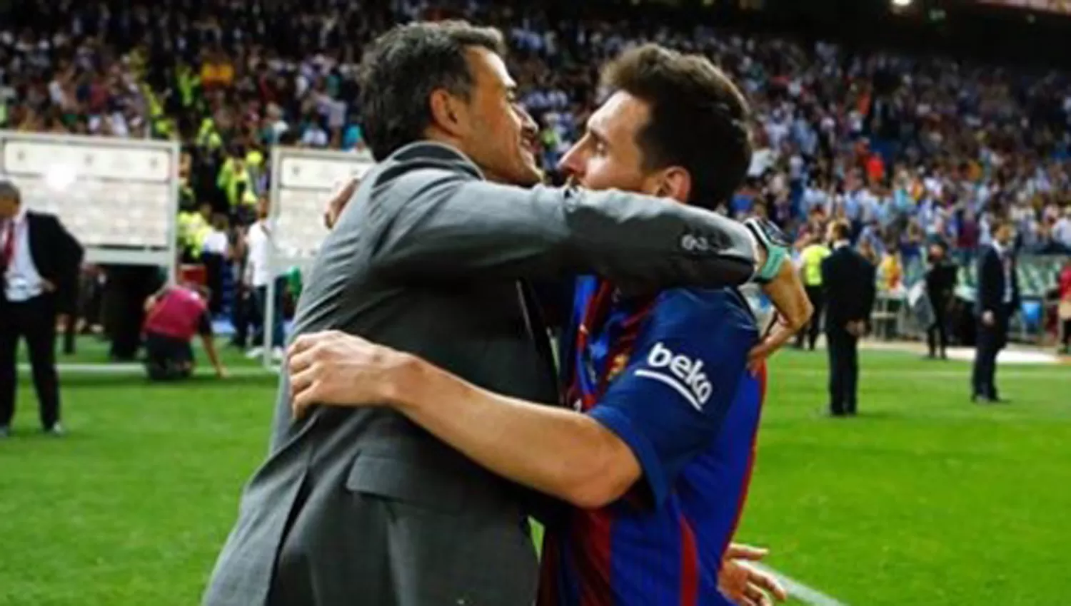 LUIS ENRIQUE Y LIONEL MESSI