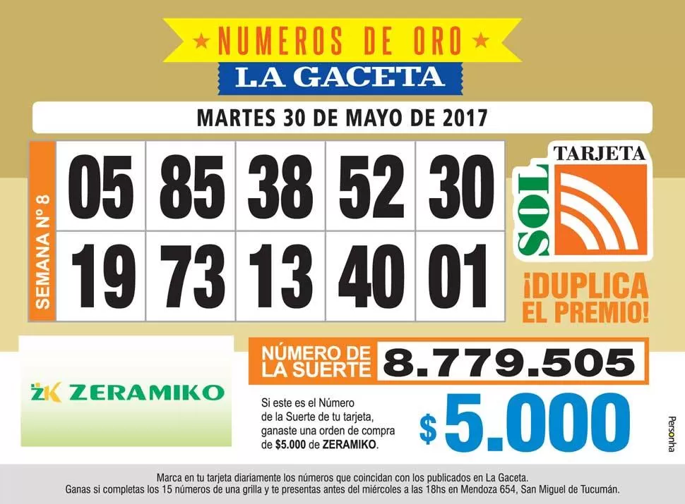 Los Números de Oro de LA GACETA