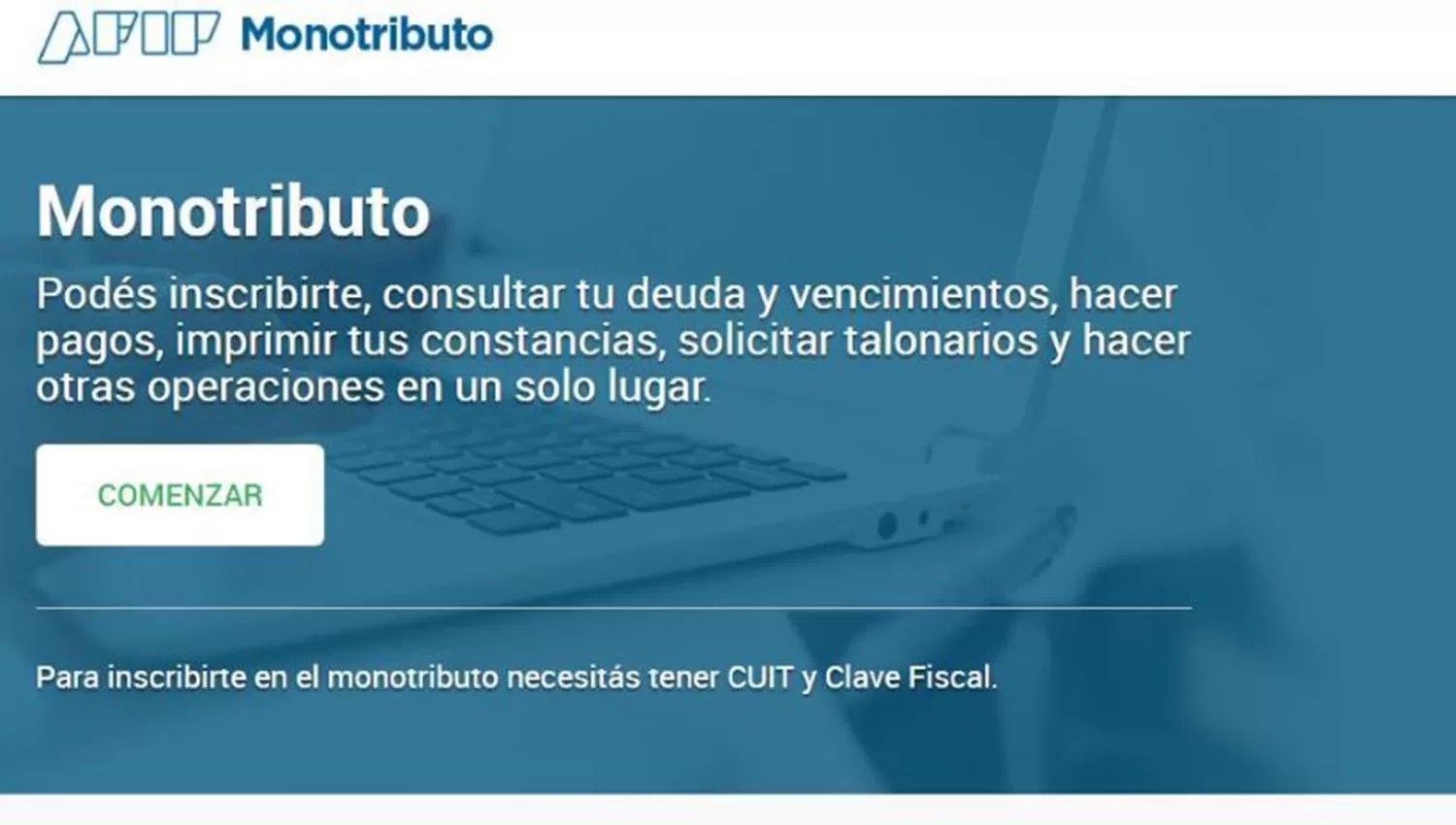 La AFIP lanzó una nueva página exclusiva para monotributistas