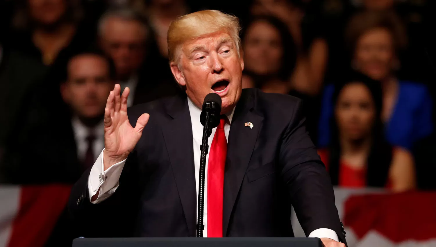 DONALD TRUMP. El presidente de Estados Unidos, durante la conferencia de prensa de esta mañana en Miami. REUTERS