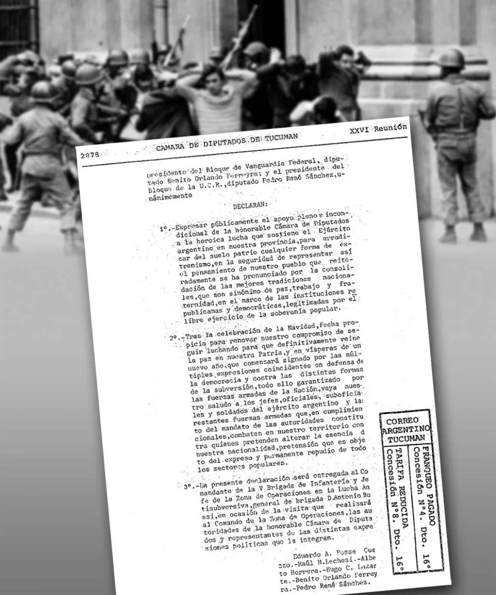 Bussi halló un documento que revela aval político a los militares