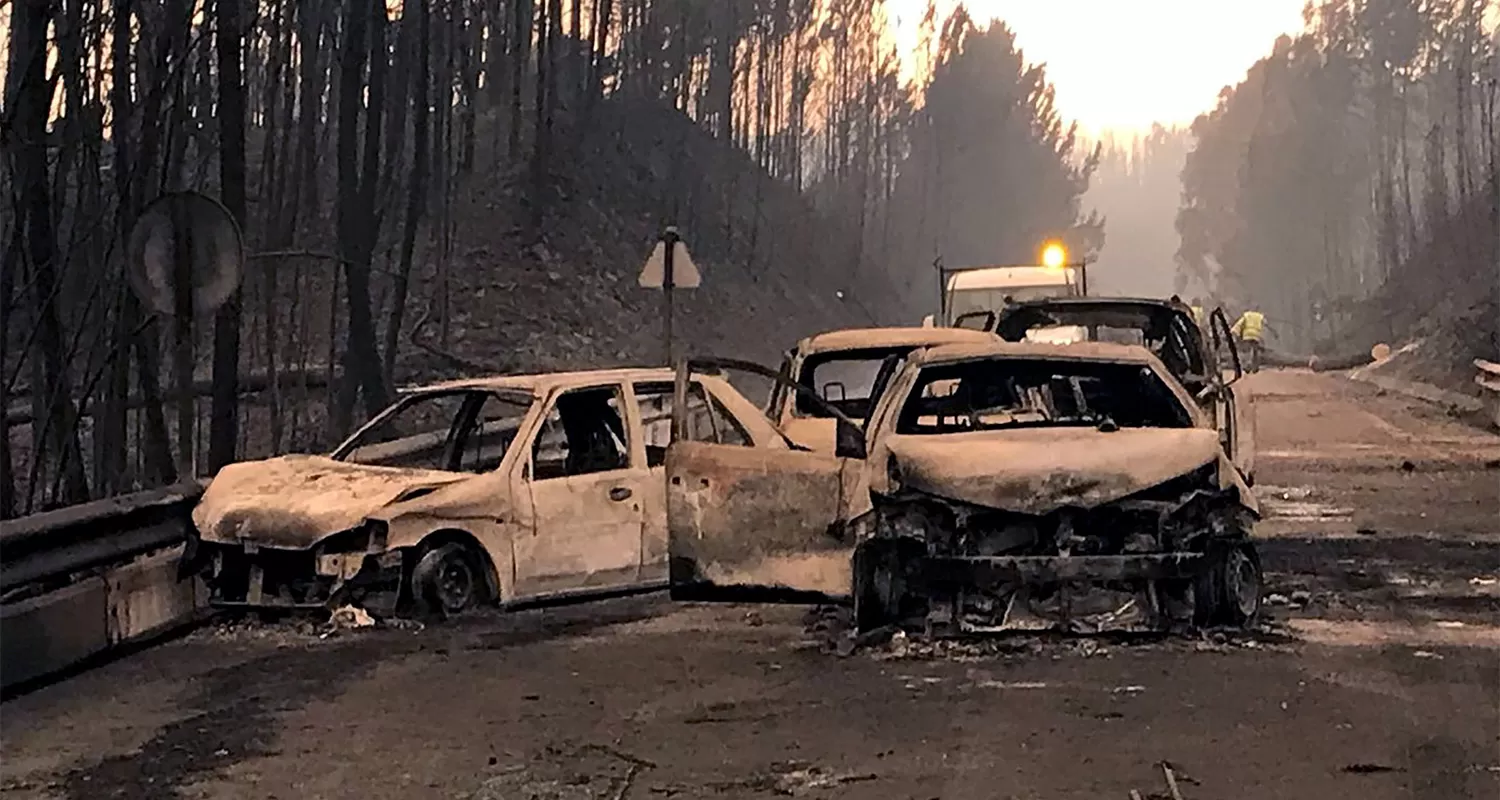 ESCALOFRIANTE. Gran parte de las víctimas murieron en la ruta, mientras intentaban escapar de las intensas llamas. REUTERS