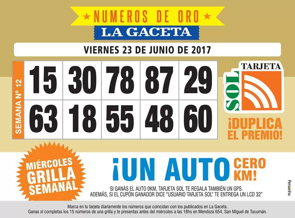 Los Números de Oro de LA GACETA