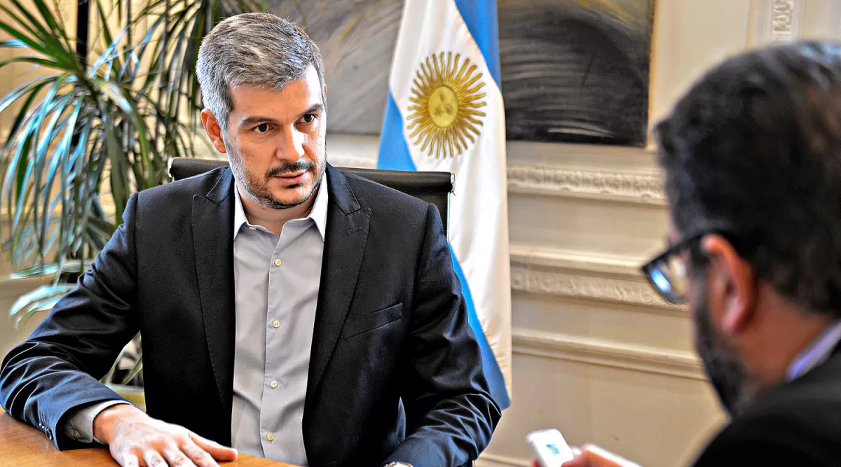 A SOLAS. Marcos Peña habla con el periodista de LA GACETA, Álvaro Aurane. GENTILEZA PRESIDENCIA DE LA NACIÓN