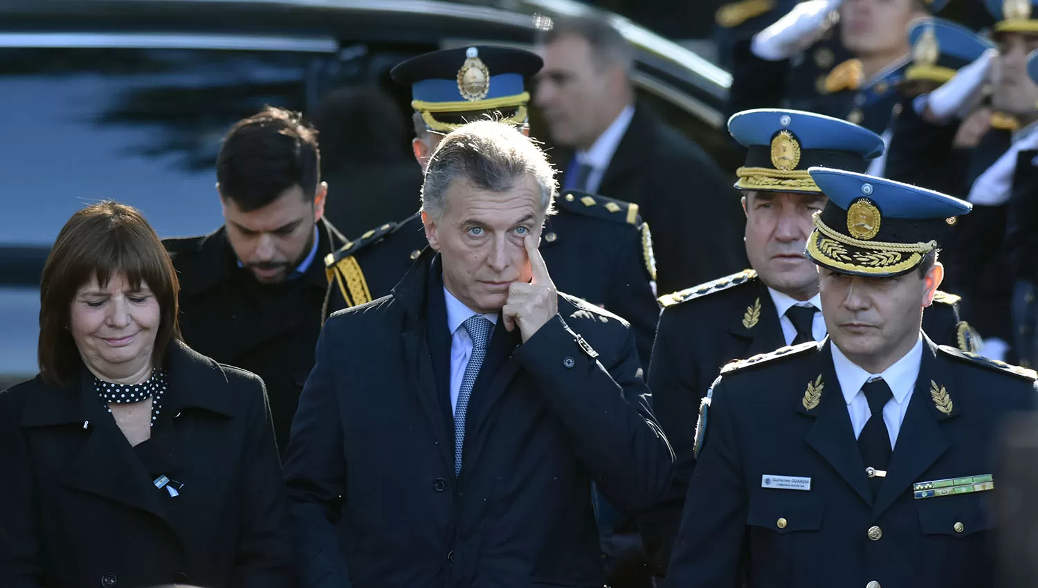 MAURICIO MACRI. El presidente, durante el acto de la Policía Federal. DYN