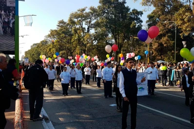 El desfile cívico militar fue una fiesta a puro color en el parque 9 de Julio