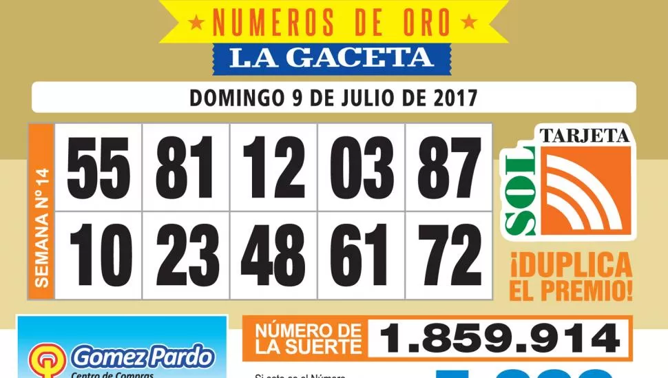 Los Números de Oro de LA GACETA