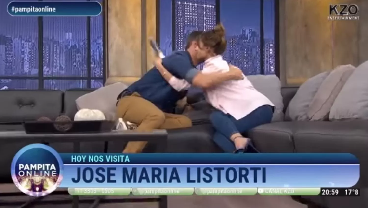 José María Listorti y Pampita. FOTO CAPTURA DE VIDEO.