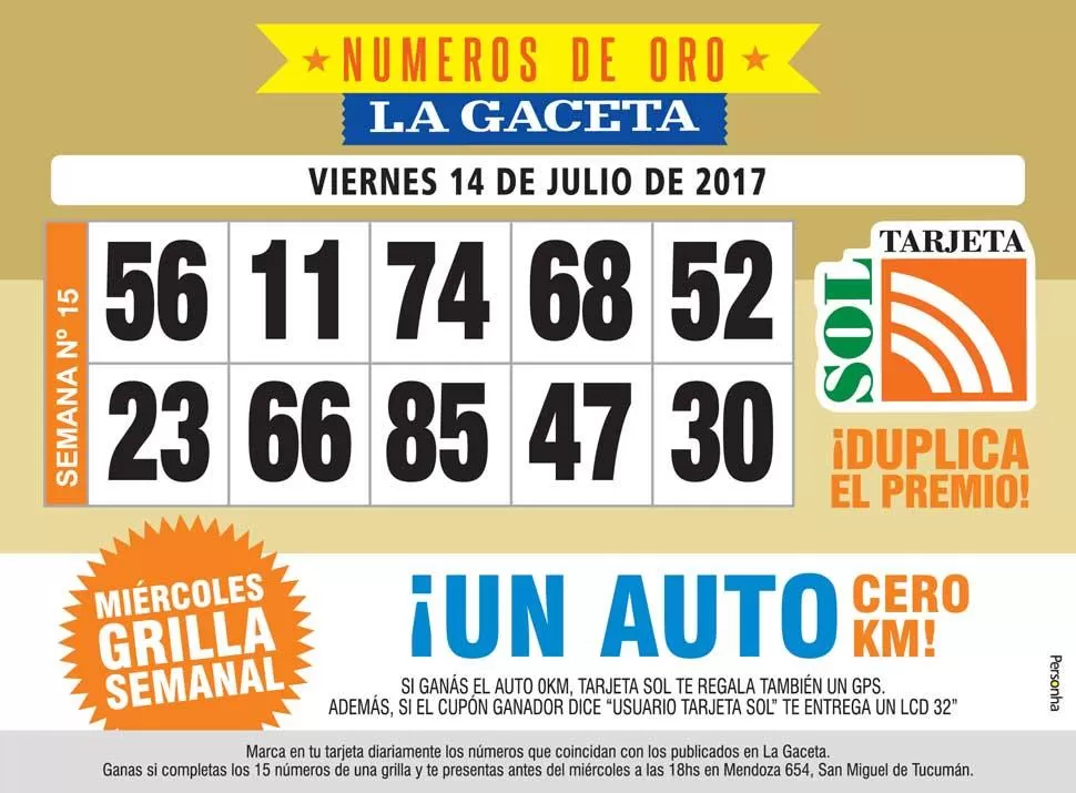 Los Números de Oro de LA GACETA