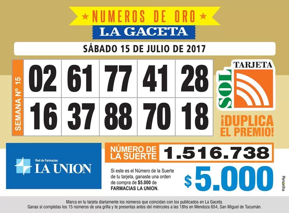 Los Números de Oro de LA GACETA