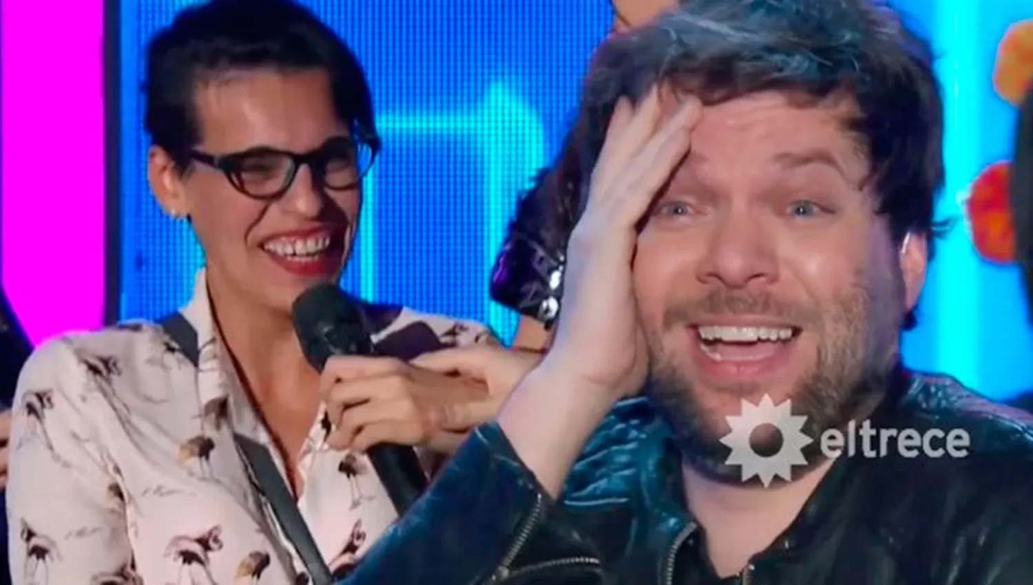 RISAS. La participante y Guido. (CAPTURA)