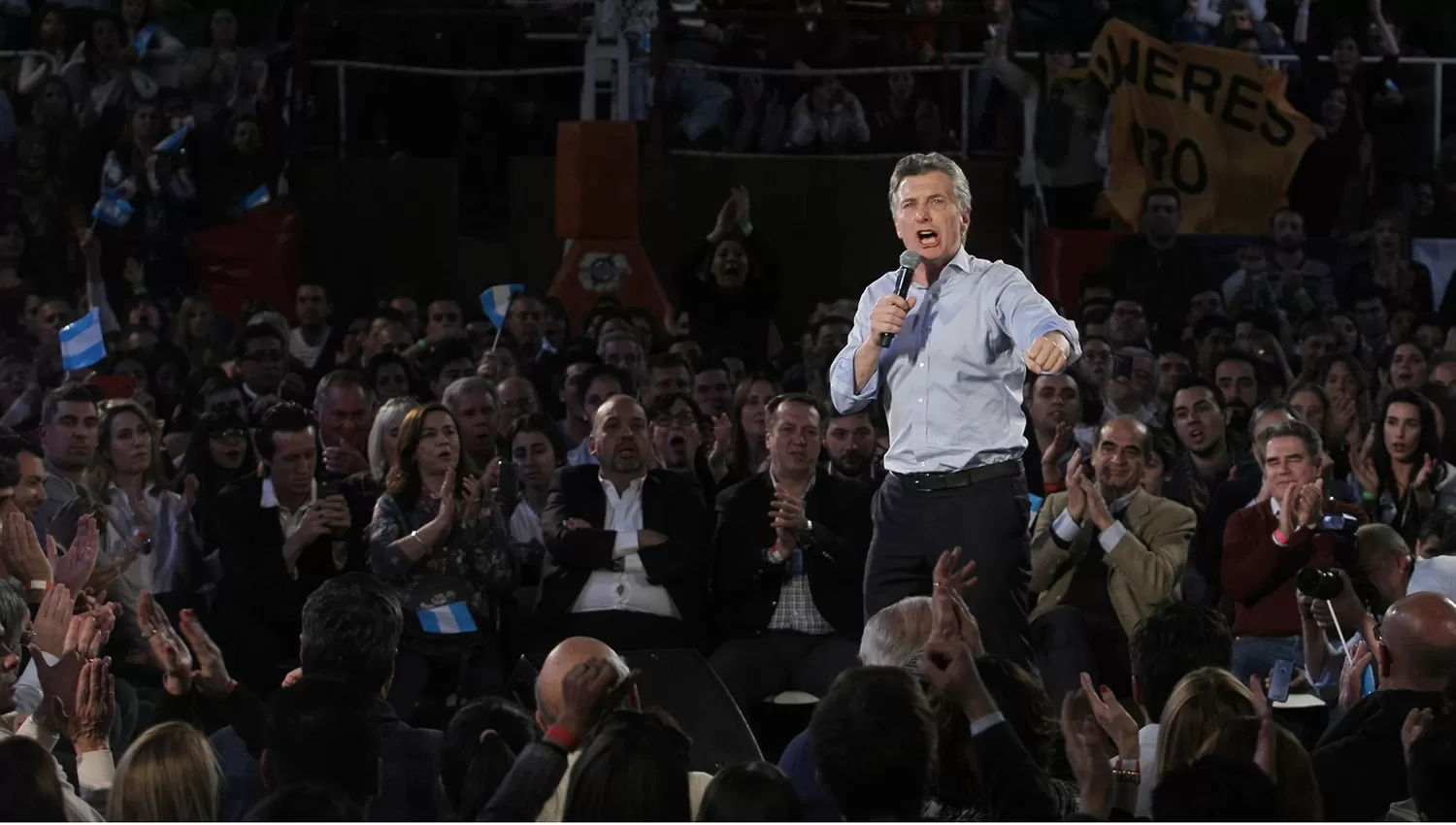 Macri, en el acto que se realizó en la Federación Mendocina de Boxeo. FOTO DE DYN. 