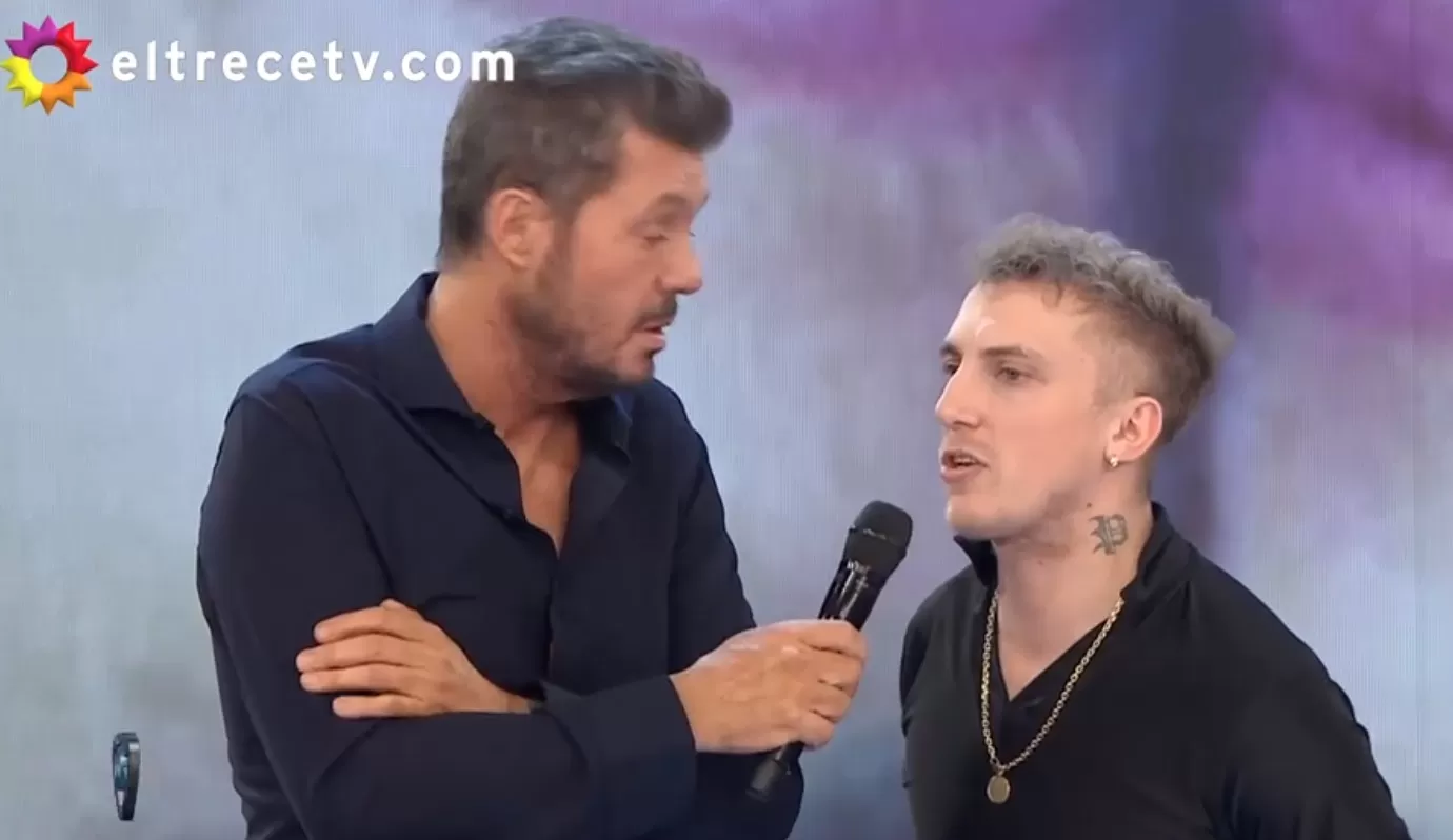 Marcelo Tinelli y El Polaco. FOTO TOMADA DE EL TRECE TV.