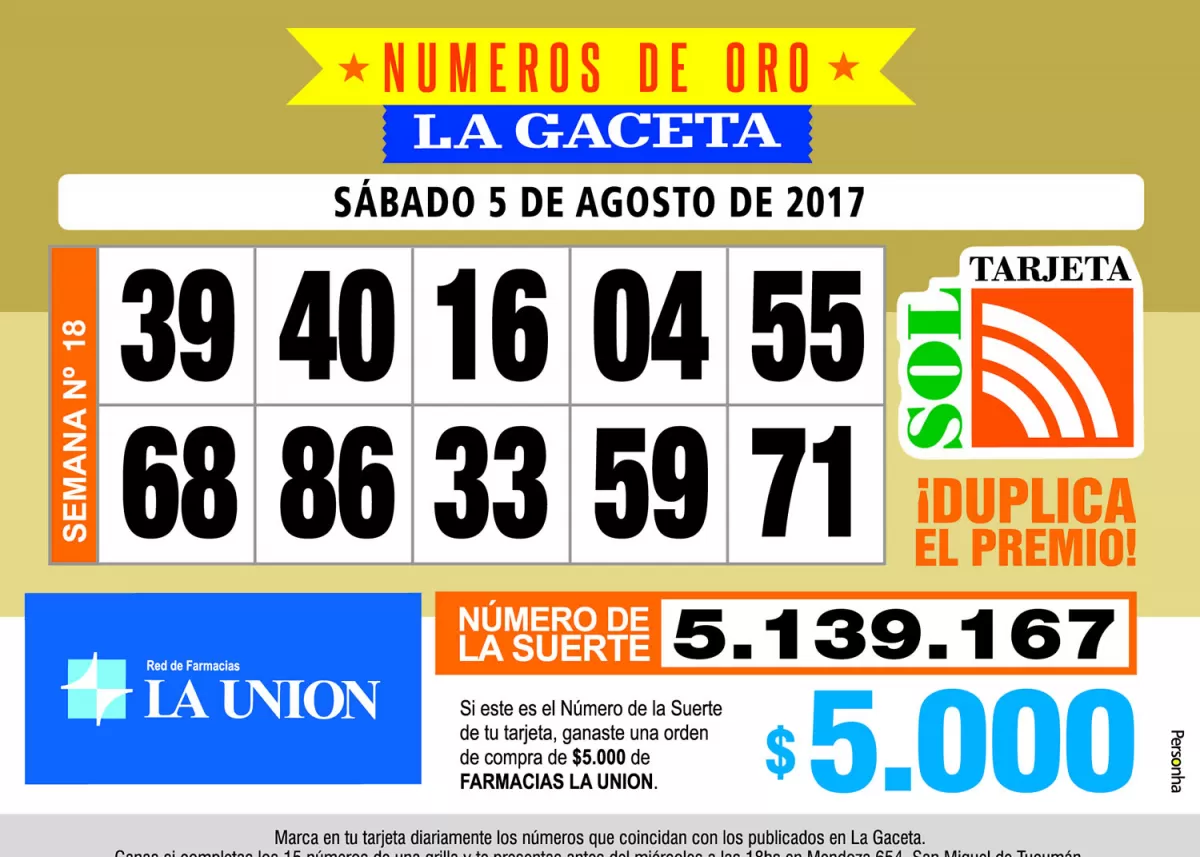 Los Números de Oro de LA GACETA