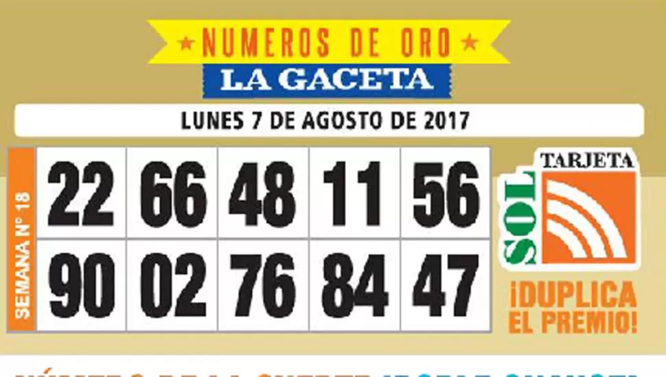 Los Números de Oro de LA GACETA