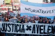 Basta de transfemicidios, fue uno de los pedidos durante la marcha por Ayelén Gómez