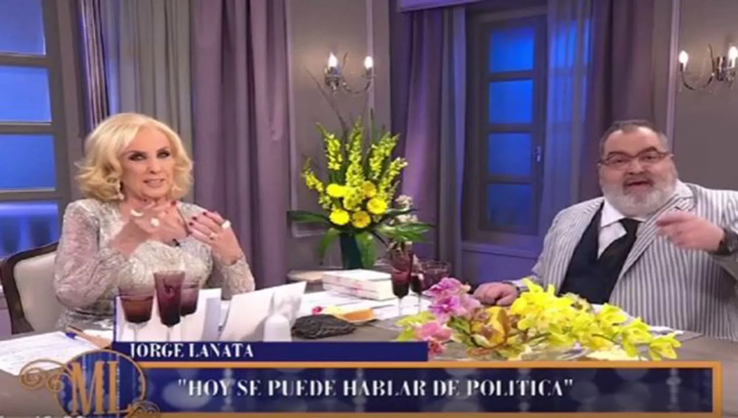 Mirtha Legrand y Jorge Lanata, durante uno de los habituales almuerzos de la diva. FOTO TOMADA DE MINUTOUNO.COM