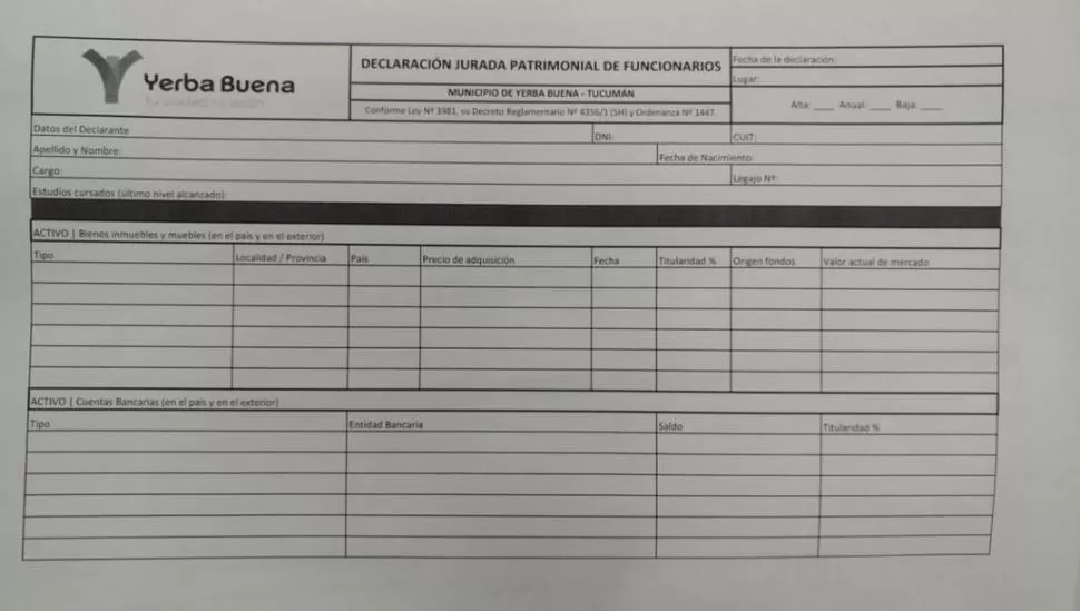 Campero hace pública su declaración de bienes