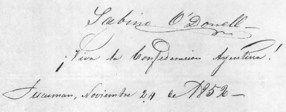 SABINO O’DONNELL. Firma del Médico Titular que desacreditó sin miramientos a Anginout. 