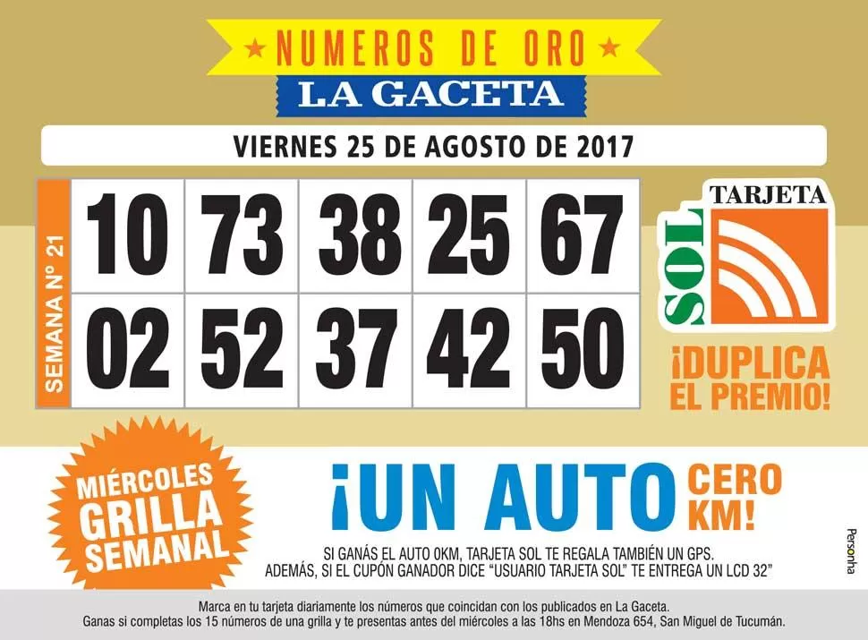 Los Números de Oro de LA GACETA