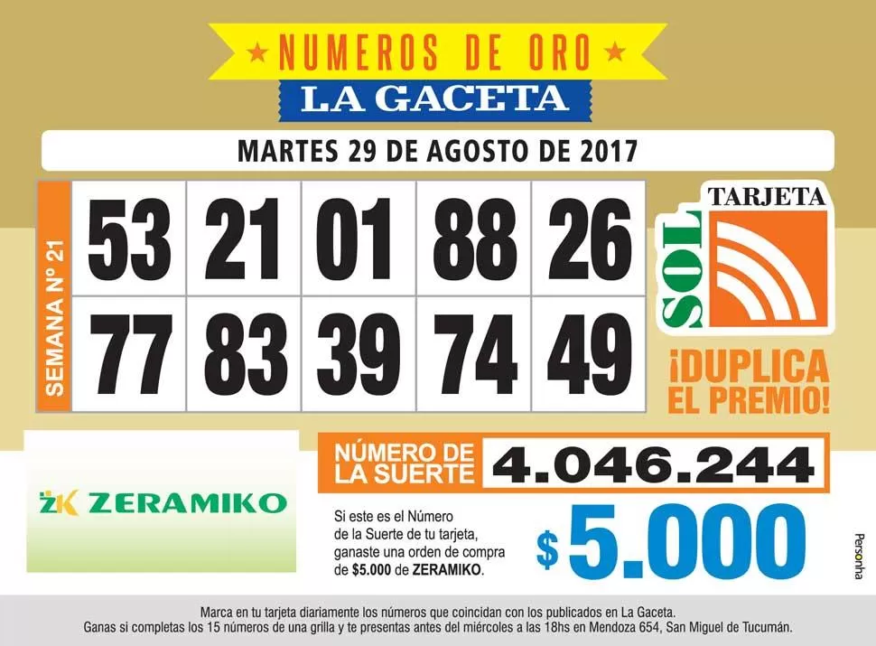 Los Números de Oro de LA GACETA