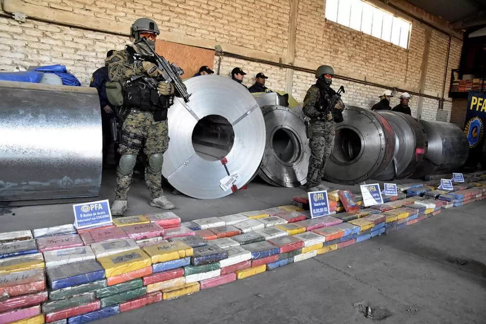 SIETE TONELADAS. Es la cantidad de cocaína hallada en lo que va del año. telam