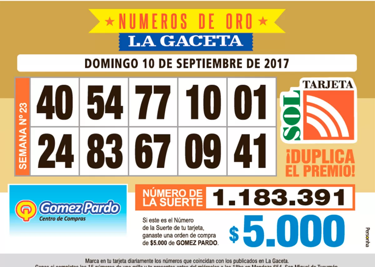 Los Números de Oro de LA GACETA