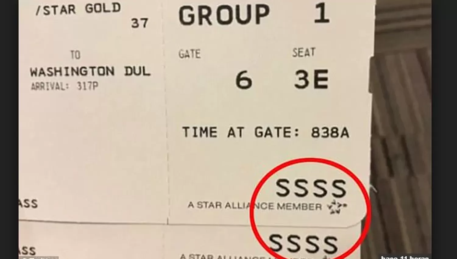 TICKET. Código SSSS. FOTO TOMADA DE INFOBAE.