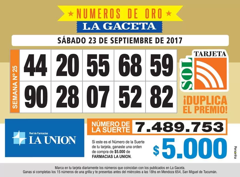 Los Números de Oro de LA GACETA