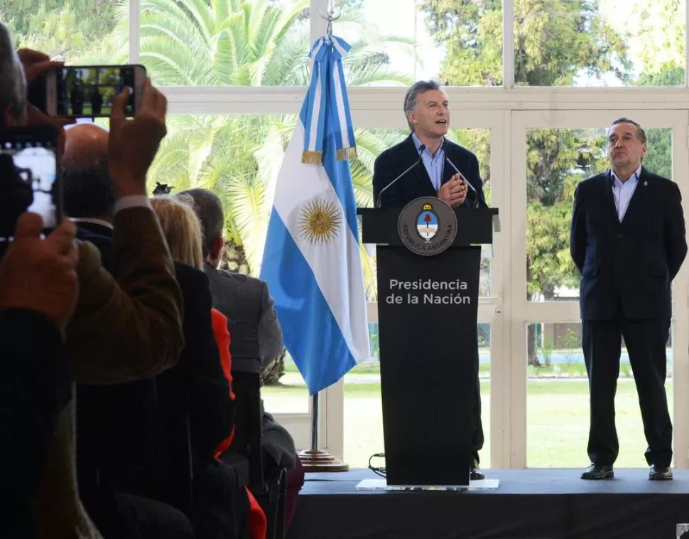 FIRMEZA. Macri celebró la detención del líder de la Uocra La Plata. dyn