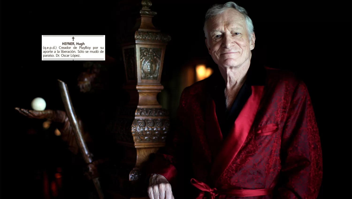 Insólito: un tucumano le dedicó un aviso fúnebre a Hugh Hefner