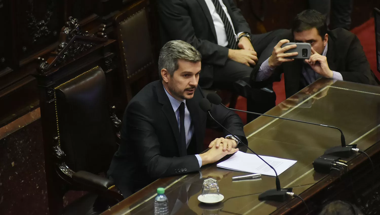 Marcos Peña expuso hoy en la Cámara de Diputados. FOTO DE DYN. 