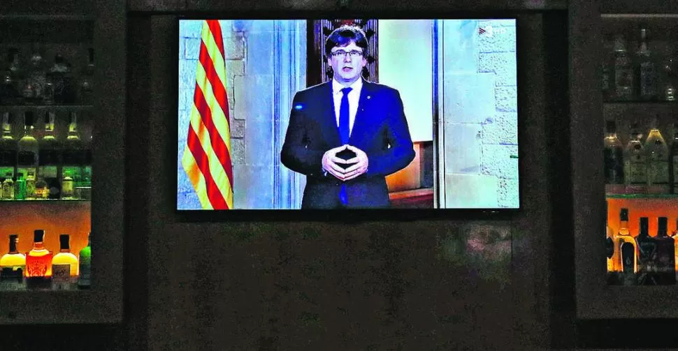 MENSAJE TELEVISADO. “Nunca hemos recibido una respuesta positiva del Estado” español, aseguró Puigdemont. Reuters