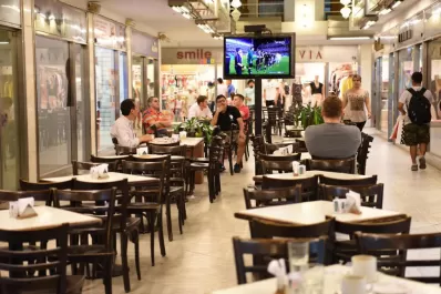 El ritmo de las actividades en el centro no tuvo muchos cambios durante Argentina vs. Perú