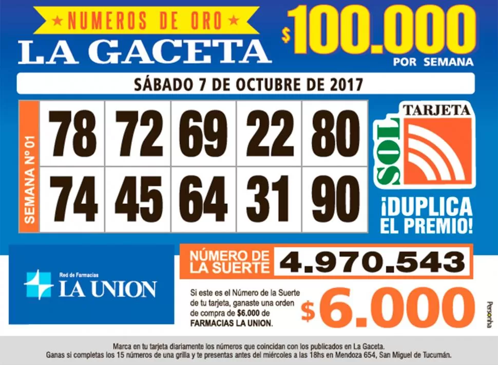 Los Números de Oro de LA GACETA