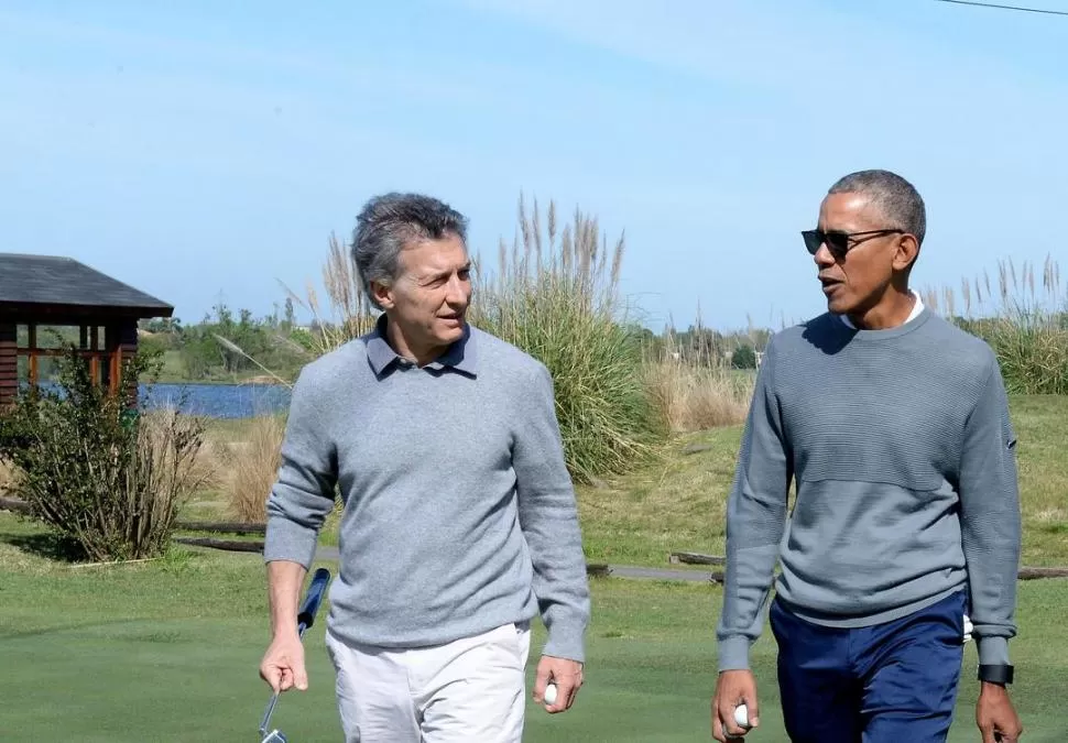 GANADORES. Macri y Obama formaron dupla y enfrentaron al binomio del diputado Torello y Gianfranco Macri (hermano del presidente). 