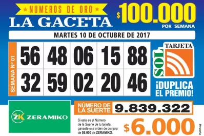 Los Números de Oro de LA GACETA