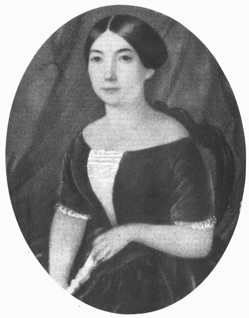 DAMA TUCUMANA. Una miniatura del pintor Ignacio Baz, ejecutada hacia los años 1840. 