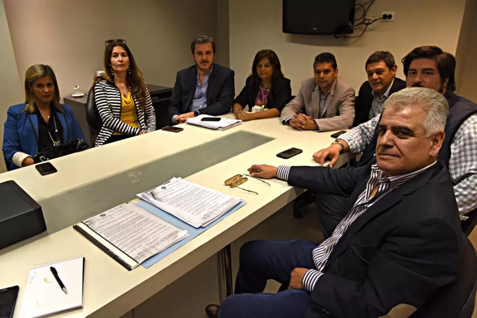 OFICIALISMO PROVINCIAL. Los ediles Cruzado Sánchez, Medina, Mizrahi, Suárez, Figueroa, Pérez, Franco y Loza. la gaceta / Foto de José Nuno