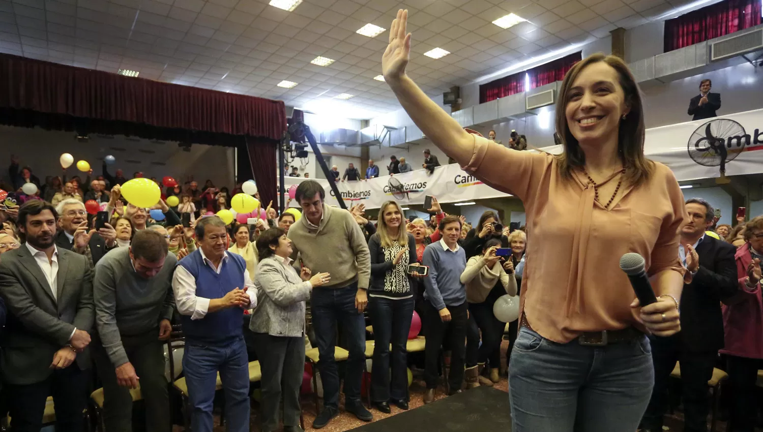 CON TODO. Vidal encabeza cada uno de los actos de Cambiemos de cara a las elecciones del próximo domingo 22. ARCHIVO