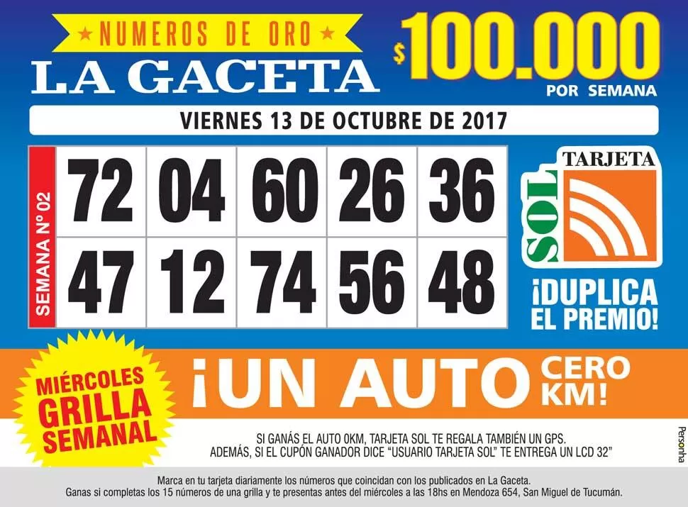 Los Números de Oro de LA GACETA