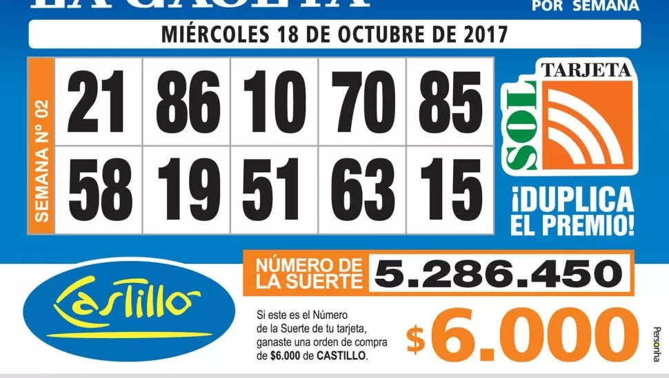 Los Números de Oro de LA GACETA